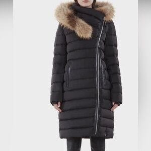 RUDSAK Black Puffer Jacket with Fur Trim